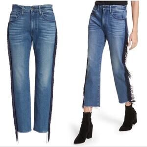 3X1 Higher Ground Fringe Crop Straight Leg Jeans